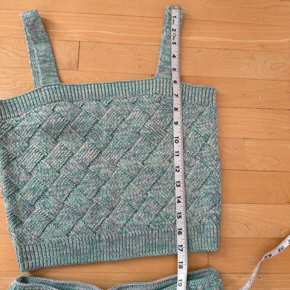 525 America Lattice Cable Knit Cami and Shorts Set in Cyan Multi S NWOT - Picture 6 of 11